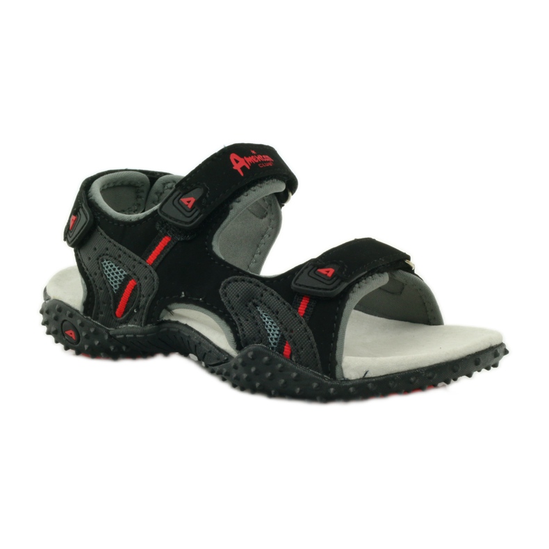 American Club Sandalias con aplicación de piel americana 5267 negro 1