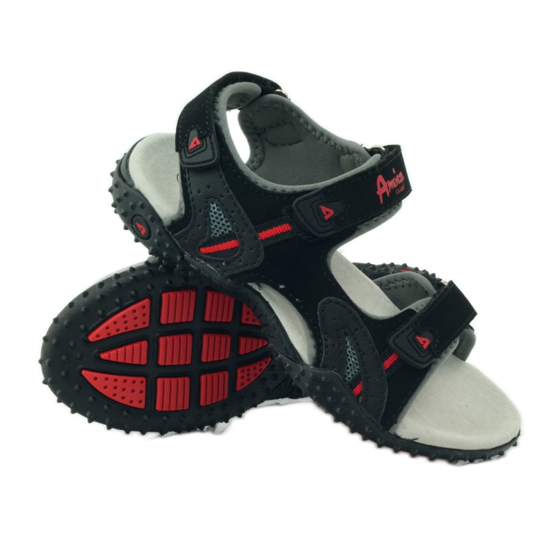 American Club Sandalias con aplicación de piel americana 5267 negro 3