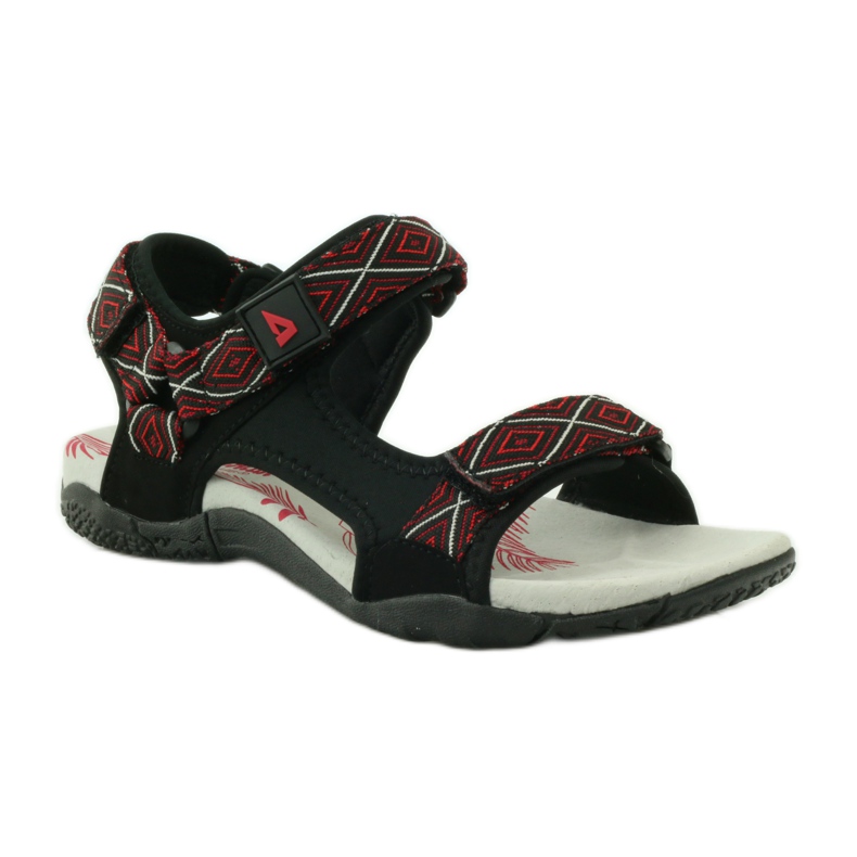 American Club Sandalias con inserción de piel americana 6102 negro rojo 1