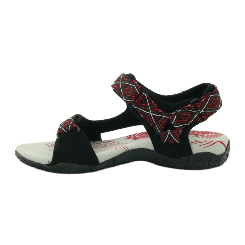 American Club Sandalias con inserción de piel americana 6102 negro rojo 2