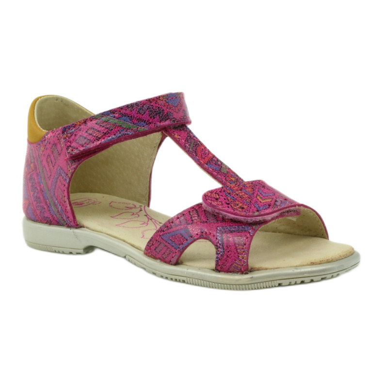 Sandalias velcro estampado azteca Ren But 3296 rosado 1