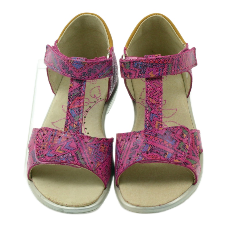 Sandalias velcro estampado azteca Ren But 3296 rosa 4