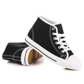 Zapatillas negras por encima del tobillo negro 4