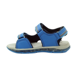 American Club Sandalias brillantes piel americana azul 2