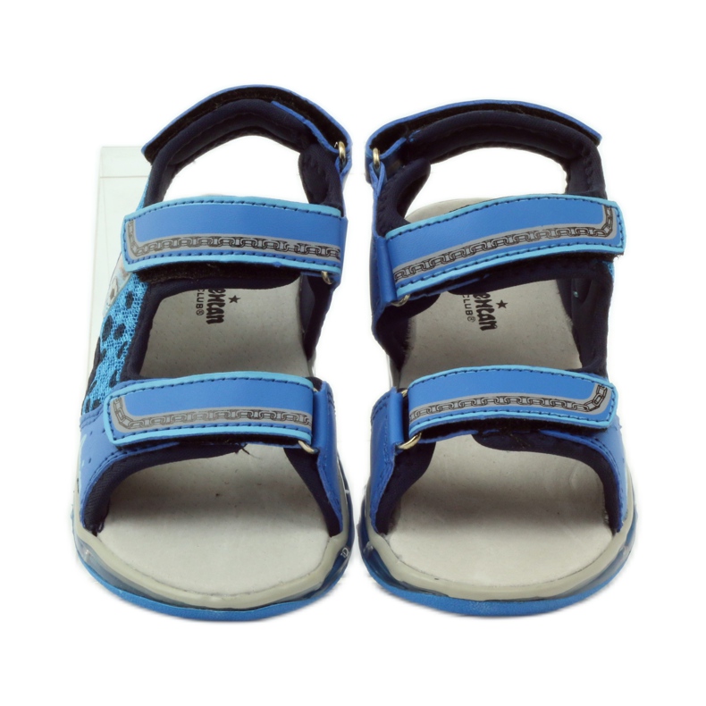 American Club Sandalias brillantes piel americana azul 4