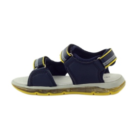 American Club Sandalias brillantes piel americana azul marino 2