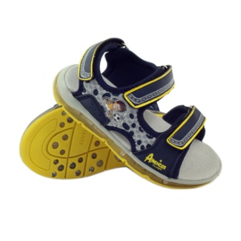 American Club Sandalias brillantes piel americana azul marino 3