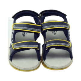 American Club Sandalias brillantes piel americana azul marino 4