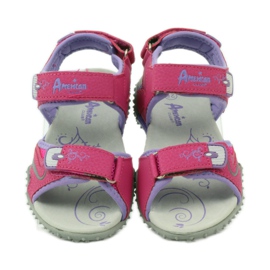 American Club Sandalias con aplicación de piel American 8580 rosado violeta 4