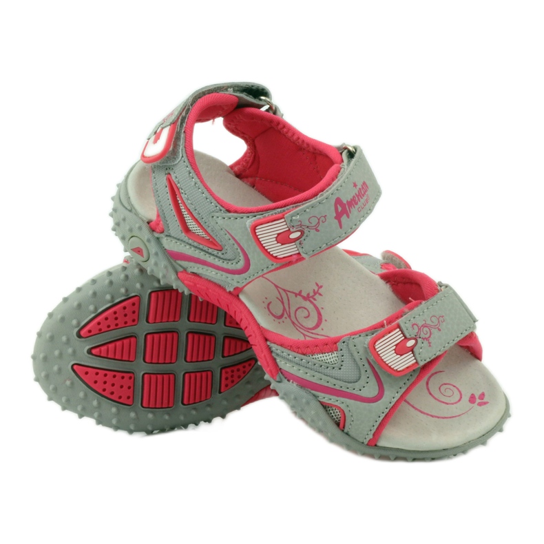 American Club Sandalias con aplicación de piel American 8580 multicolor gris 3 American Club Sandalias con aplicación de piel American 8580 multicolor gris 3