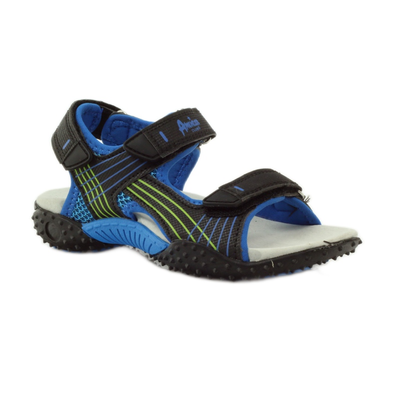 American Club Sandalias con aplicación de piel americana 5261 negro azul verde 1