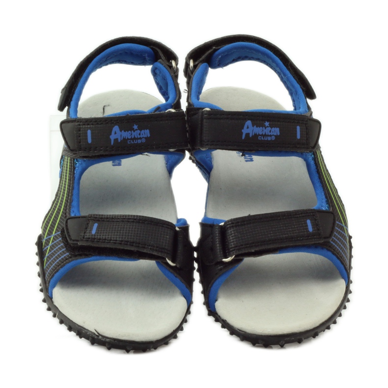 American Club Sandalias con aplicación de piel americana 5261 negro azul verde 4