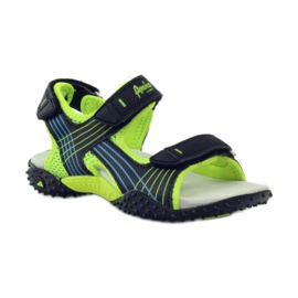 American Club Sandalias con aplicación de piel americana 5261 verde negro 1