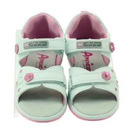 American Club Sandalias para niños con inserción de piel americana 87285 rosa blanco 4