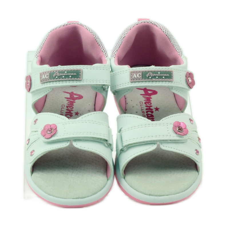 American Club Sandalias para niños con inserción de piel americana 87285 rosa blanco 4