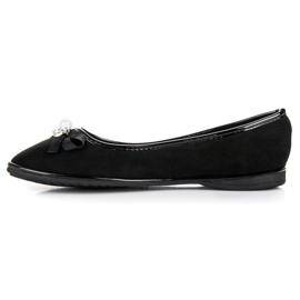 Ideal Shoes Bailarinas Elegantes Ante negro 4
