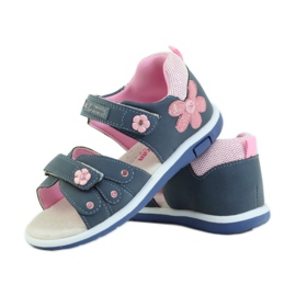American Club Sandalias para niños con inserción de piel americana 87285 rosa azul marino 3