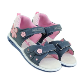 American Club Sandalias para niños con inserción de piel americana 87285 rosado azul marino 4 American Club Sandalias para niños con inserción de piel americana 87285 rosado azul marino 4