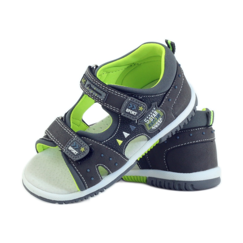 American Club Sandalias para niños con inserción de piel americana 87289 gris 3 American Club Sandalias para niños con inserción de piel americana 87289 gris 3