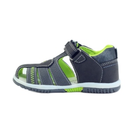 American Club Sandalias para niños con inserción de piel americana 87290 verde gris 2