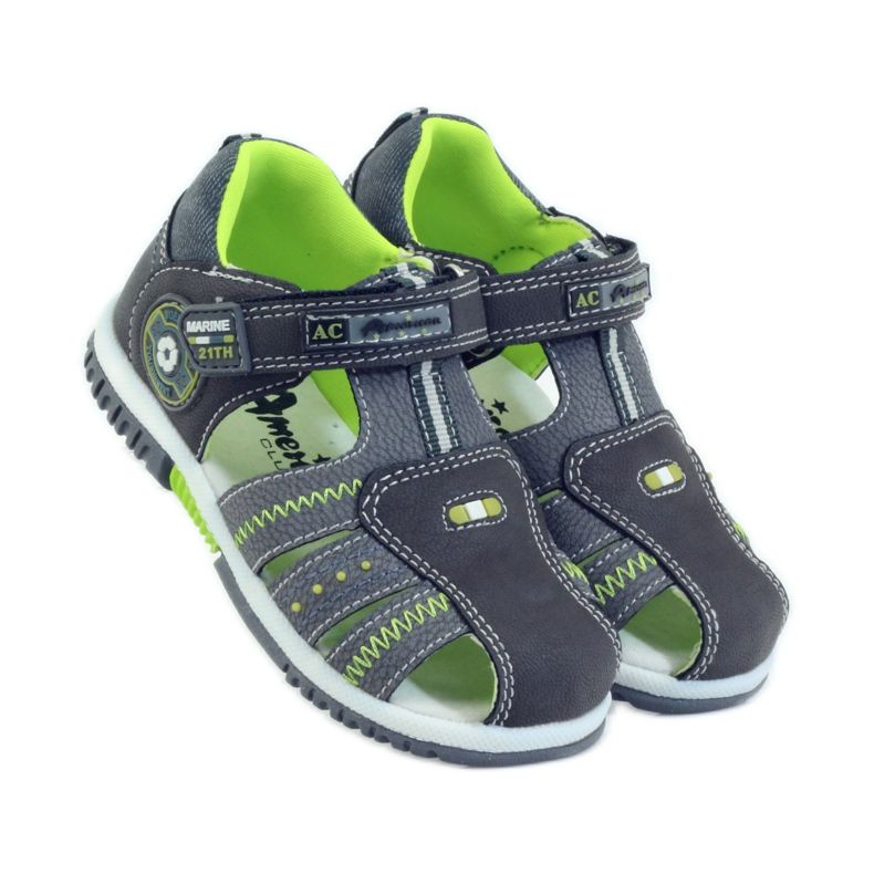 American Club Sandalias para niños con inserción de piel americana 87290 verde gris 4 American Club Sandalias para niños con inserción de piel americana 87290 verde gris 4