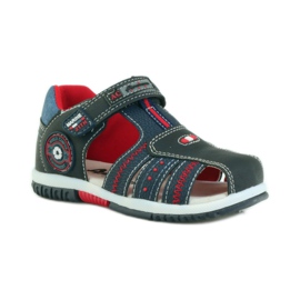 American Club Sandalias para niños con inserción de piel americana 87290 azul marino rojo 1