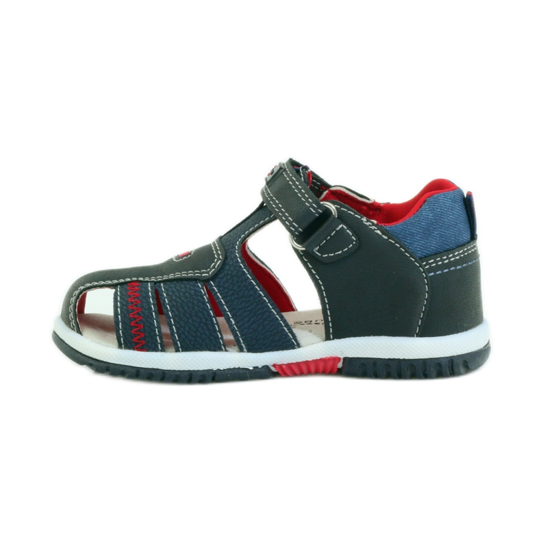 American Club Sandalias para niños con inserción de piel americana 87290 azul marino rojo 2