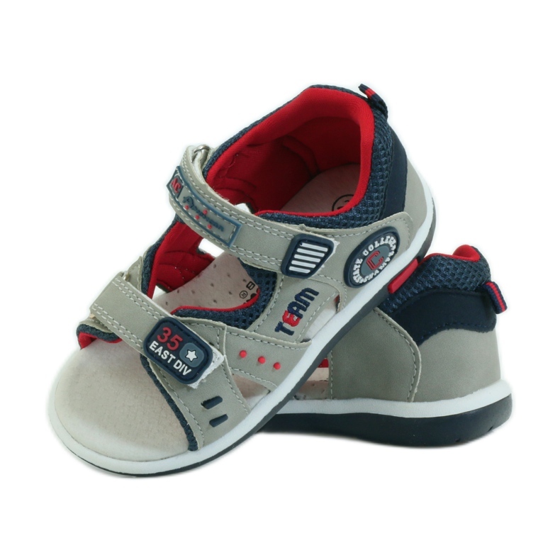 American Club Sandalias con inserción de piel americana 87297 azul marino gris 3