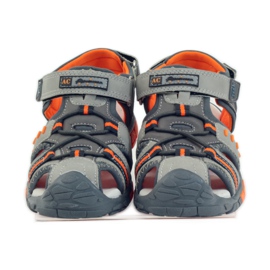 American Club Sandalias para niños con inserción de piel americana 93607 gris naranja 4 American Club Sandalias para niños con inserción de piel americana 93607 gris naranja 4