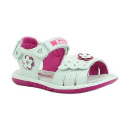American Club Sandalias para niños con inserción de piel americana 93606 rosado blanco 1
