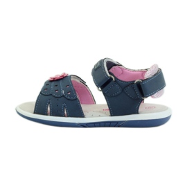 American Club Sandalias con inserción de piel americana 93606 azul marino rosa 2