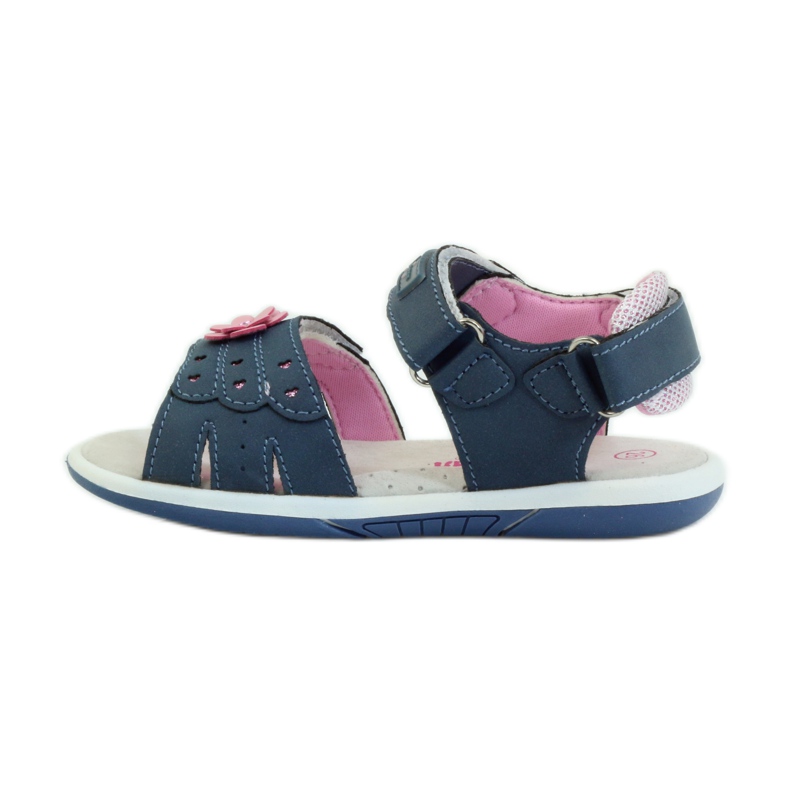 American Club Sandalias con inserción de piel americana 93606 azul marino rosado 2