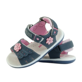 American Club Sandalias con inserción de piel americana 93606 azul marino rosa 3