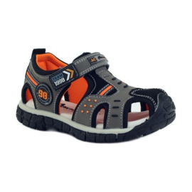 American Club Sandalias con inserción de piel americana 93594 gris naranja 1