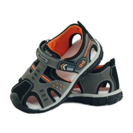 American Club Sandalias con inserción de piel americana 93594 gris naranja 3