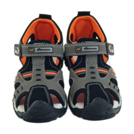 American Club Sandalias con inserción de piel americana 93594 gris naranja 4