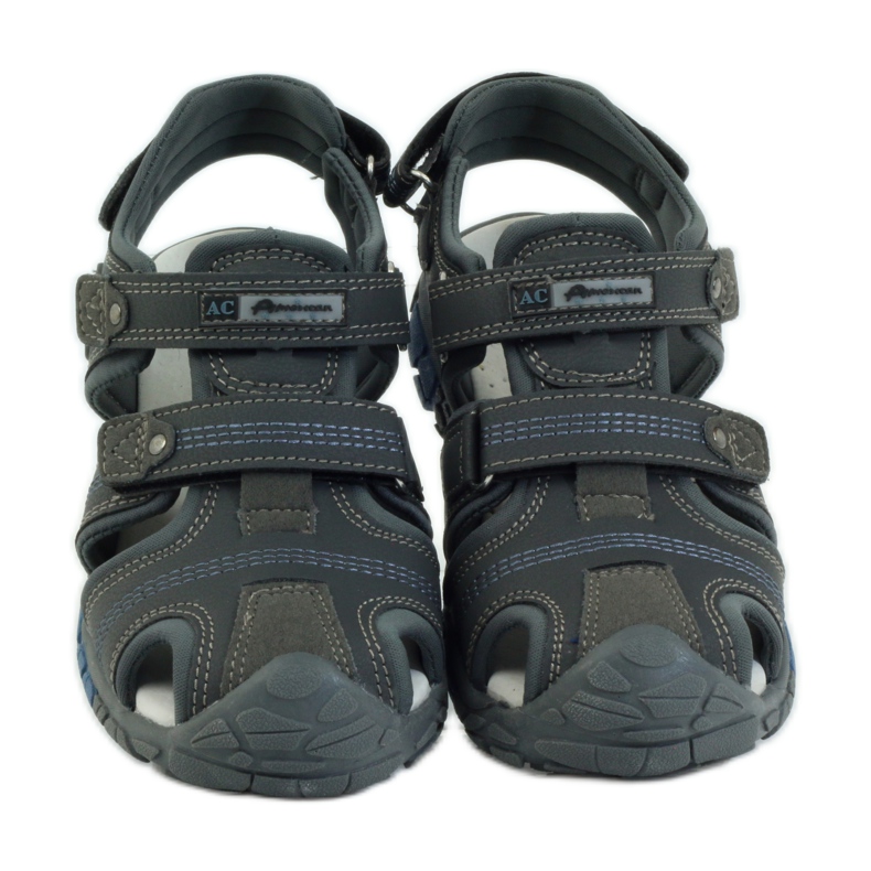 American Club Sandalias para niños con inserción de piel americana 93603 gris 4