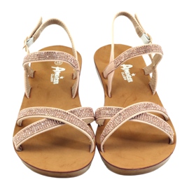 American Club Sandalia con circonita americana 170430 rosa 4