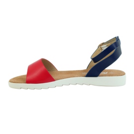 American Club Sandalia americana 170621 plantilla piel rojo azul marino 2