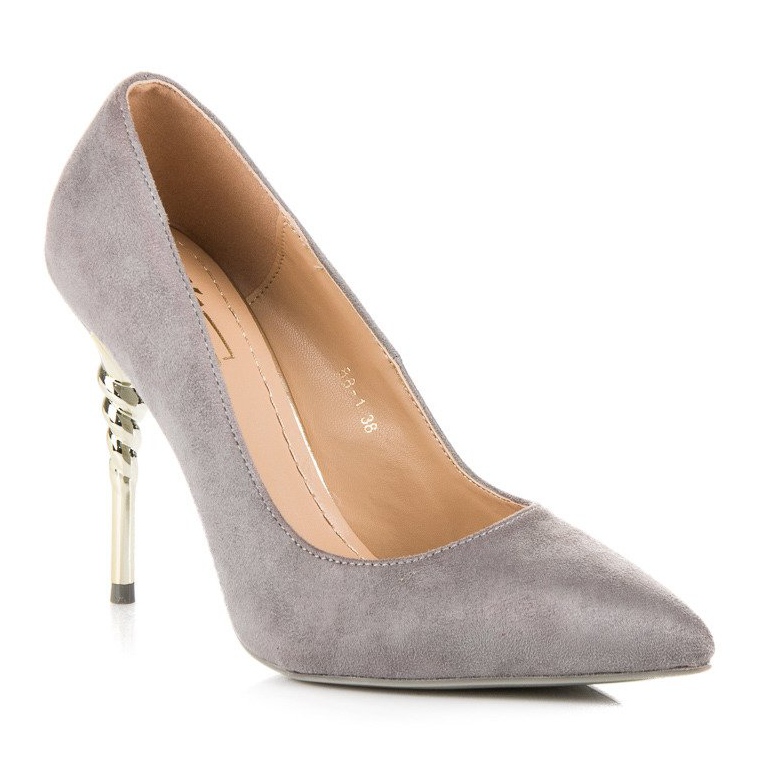 Tacones de ante gris 1