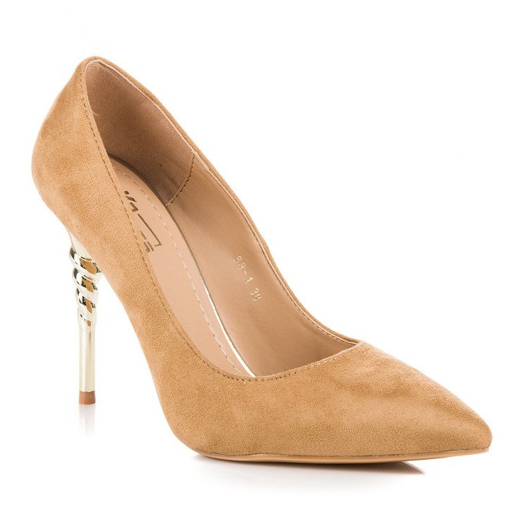 Tacones de ante marrón 1