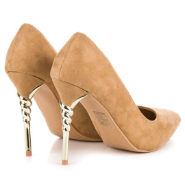 Tacones de ante marrón 4