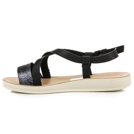 Sandalias planas con hebilla vinceza negro 1
