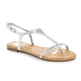 Evento Sandalias planas elegantes gris 1