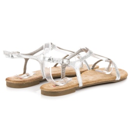 Evento Sandalias planas elegantes gris 3