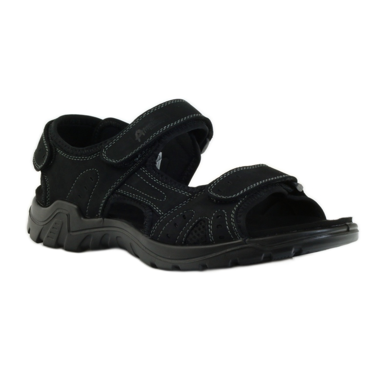 American Club Sandalias deportivas hombre piel americana negro 1