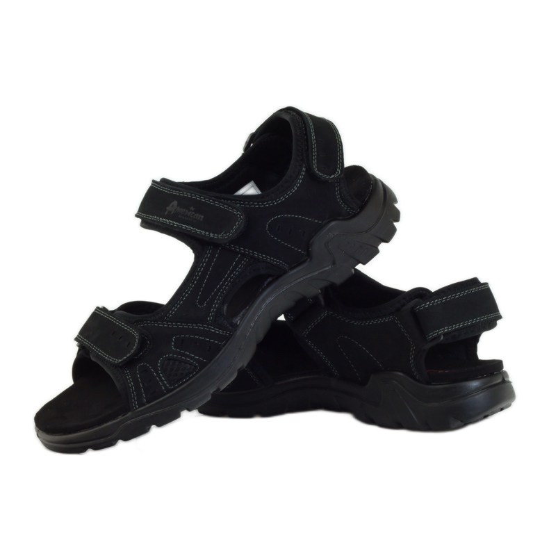 American Club Sandalias deportivas hombre piel americana negro 3