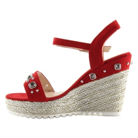 Alpargatas rojas con cuña rojo TS-2730 Rojo 1