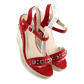 Alpargatas rojas con cuña rojo TS-2730 Rojo 2