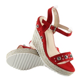 Alpargatas rojas con cuña rojo TS-2730 Rojo 3